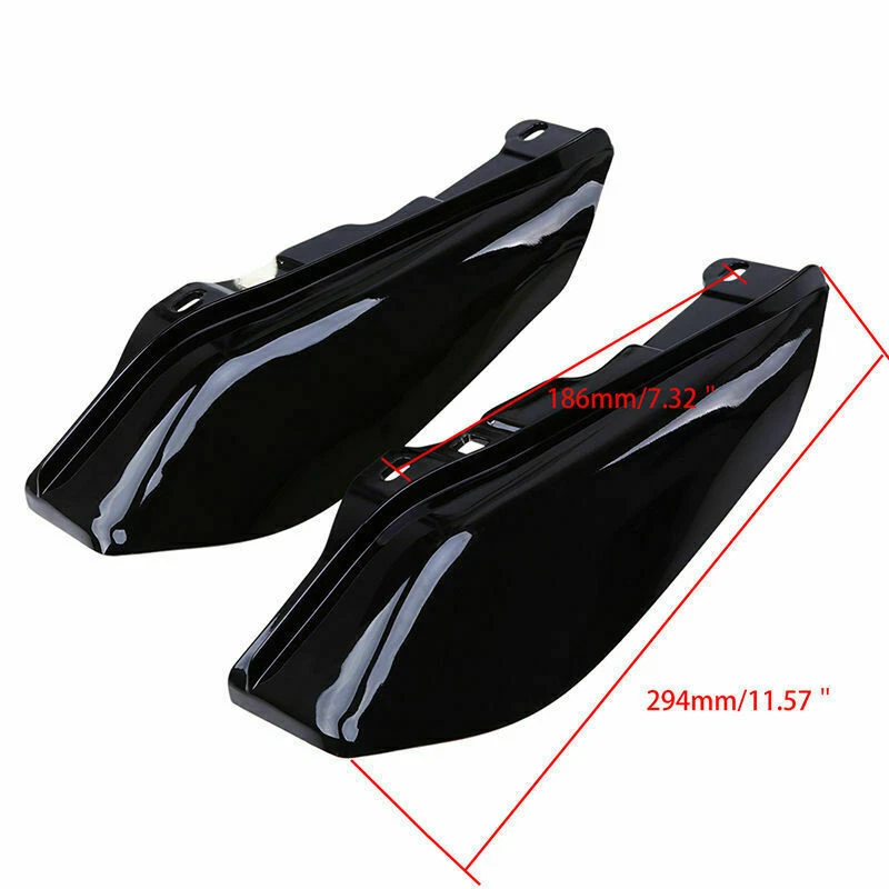 Deflector de aire de cuadro medio negro 2 piezas apto para Harley Touring Street Electra Glide Foto 4 de 4