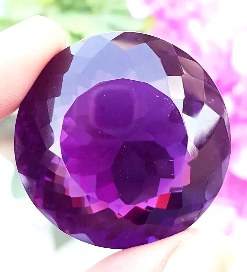 Большой фиолетовый аметист круглой огранки россыпью AAA+ 75,30 карата @подарок на день рождения - Изображение 3 из 4