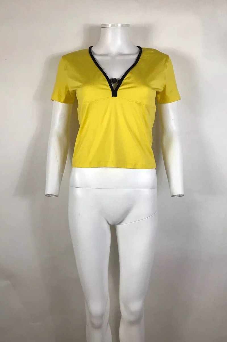 Gianni Versace トップス Vtg Gianni Versace Intensive Yellow Nylon Medusa Top S | eBay