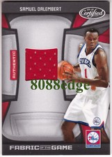 2009-10 PANINI CERTIFIED FABRIC OF GAME : SAMUEL DALEMBERT #/250 SIXERS SWATCH