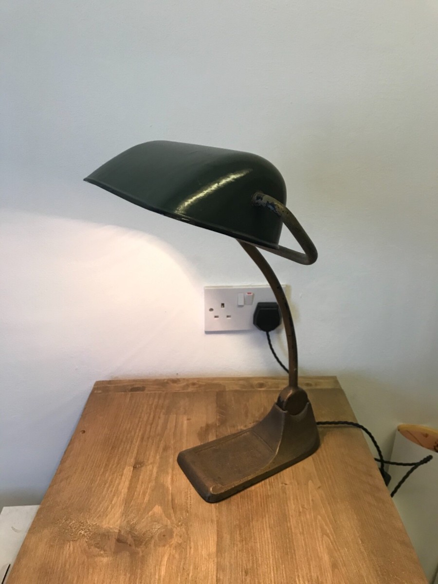 Vintage Industrial Desk Lamp Light Art Deco Bankers Lamp