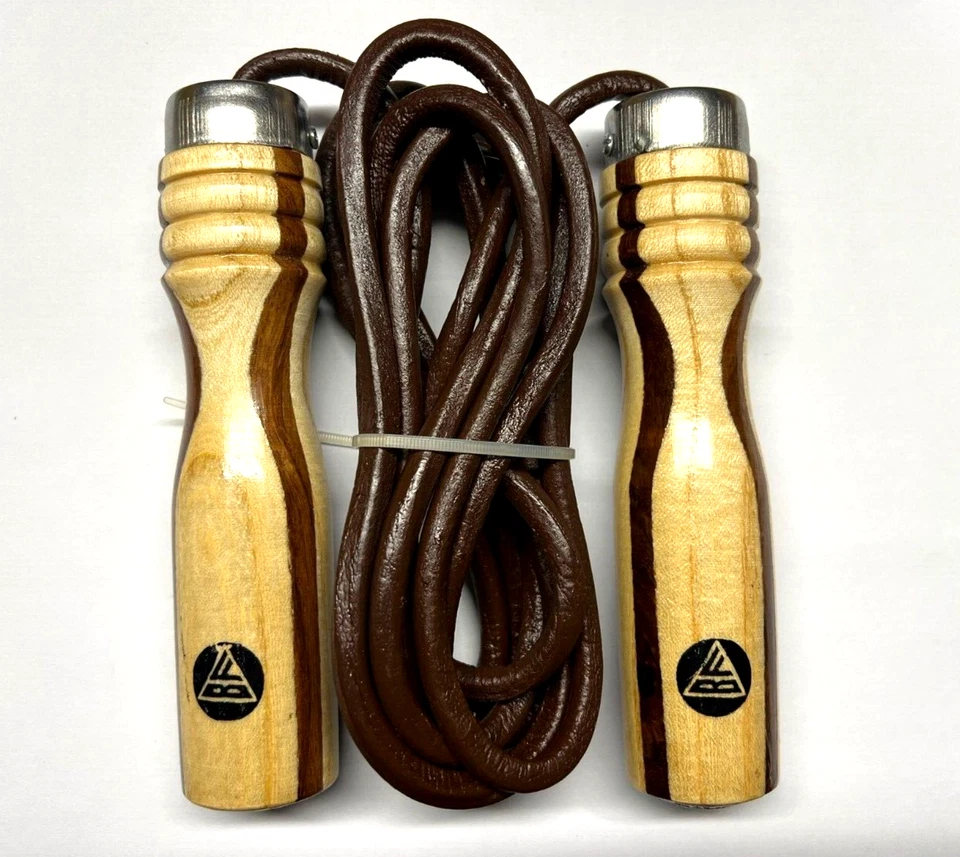 BF Springseil Profi Leder Holzgriff Skipping Rope Boxen Sprungseil Erwachsene - Bild 2 von 3