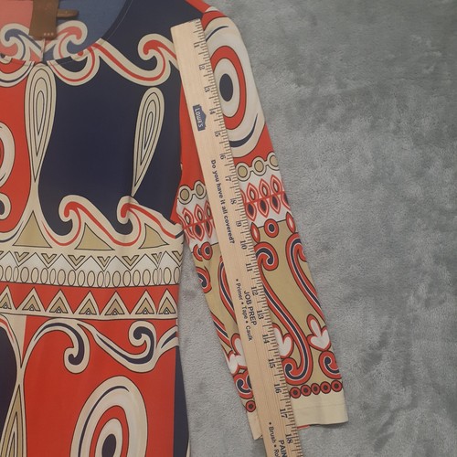 Ali Ro Anthropologie Womens Dress 4 Blue Orange Funky Mod Retro Vintage - Picture 3 of 9