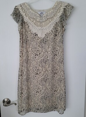green emerald velvet dress Embroidered Lace Shirt Dress with Sash by Badgley Mischka
