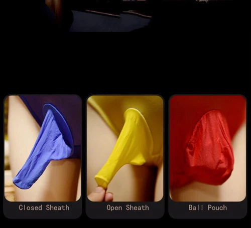 Herren Spitze Seidig Sissy Ärmel Slip Unterhose Atmungsaktiv Glänzend Tanga Höschen - Bild 2 von 27