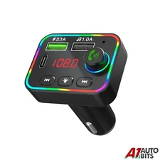 Bluetooth Car Wireless FM Radio Transmitter Adapter USB PD Charger Hands-Free F4