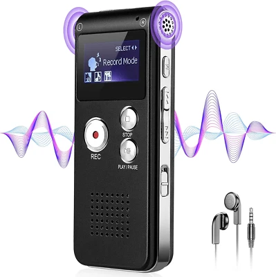 JC 64GB Voice Recorder with Noise Reduction, 4800 Hours ZIPCIDE Dictaphone Voice
