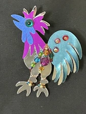Liztech Pin Alectryon Rooster Brooch Handmade Jewelry