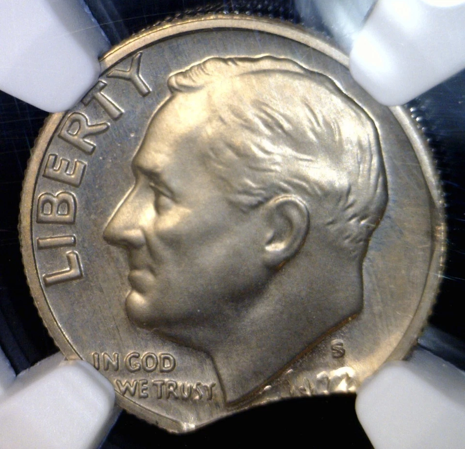 1972s ERROR NGC PR66 CLIPPED Roosevelt Dime Coin NICE RARE Clip GEM PROOF #1 NR - Image 3 of 4