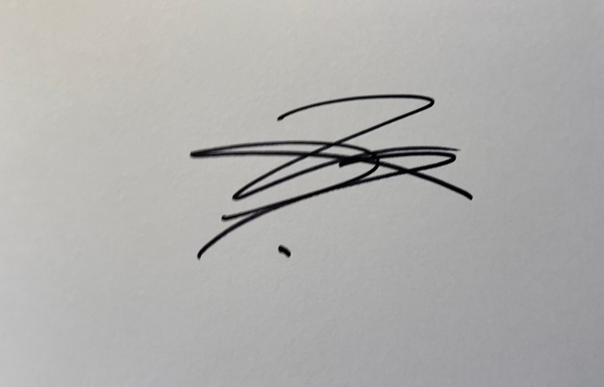 Hand signed white card of VINCE NEIL, MOTLEY CRUE, MUSIC, TV