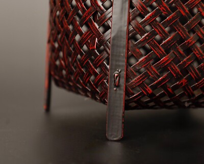 Japanese beautiful lacquered bamboo flower basket ZE54 | eBay