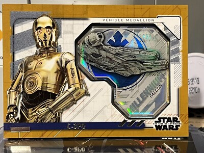 rare c3po trading card Star Wars Topps Rise of Skywalker Series 2 Medallion Gold /10 C-3PO