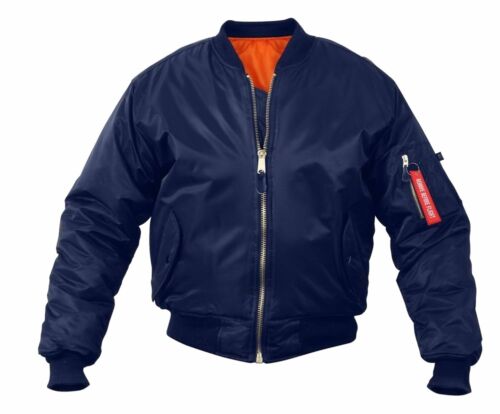 Blouson Aviateur Bombers MA-1 Bleu Réversible + Porte Clé REMOVE BEFORE FLIGHT - Photo 1 sur 3