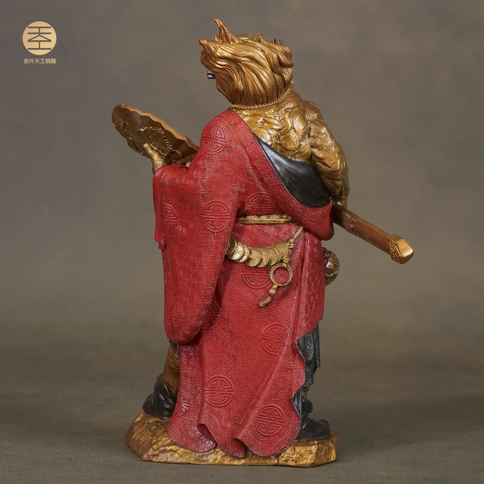 Decoração de casa estátua de Deus exorcista chinesa de bronze fundido à mão Zhongkui 钟馗 - Imagem 2 de 4