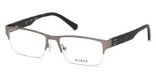 Guess GU50017 009 Gray Metal Semi Rim Optical Eyeglasses Frame 56-18-145 GU