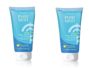 oriflame pure skin 2 in 1 face wash and scrub price