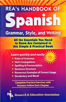 REA's Handbook of Spanish Grammar, Style and Writing (Paperback, BRAND NEW)