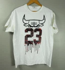 Vintage: White T Shirt Printed 23 Bully Dripping, Michael Jordan, Bulls, S/M