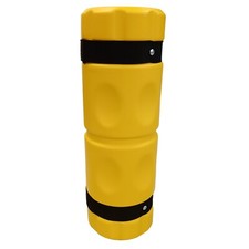 Allcam Warehouse Racking Corner Protector Hi-Visible Yellow Ø5.9"x17.7" & Straps