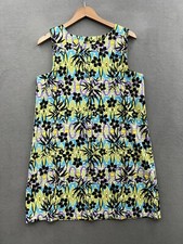 Emma & Michele 12 Tropical Floral Sleeveless Shift Dress Multicolored