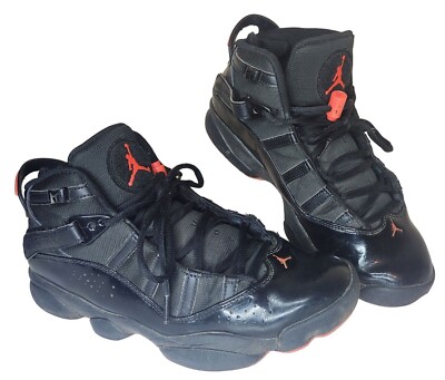 Nike Air Jordan 6 Rings Shoes Black Infrared 322992-066