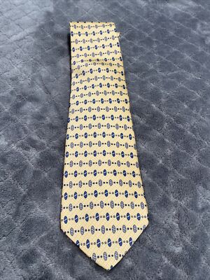 Stanford Executive Silk Yellow And Blue Geometric Neck Tie