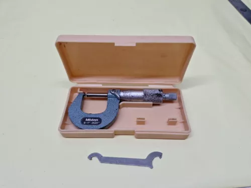 Mitutoyo Spherical Anvil Micrometers 115-253, BMD-1",  2pcs STANDARD & CASE