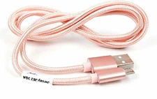3Pack Heavy Duty Micro USB Fast Charger Data Cable For Samsung Android Rose Gold