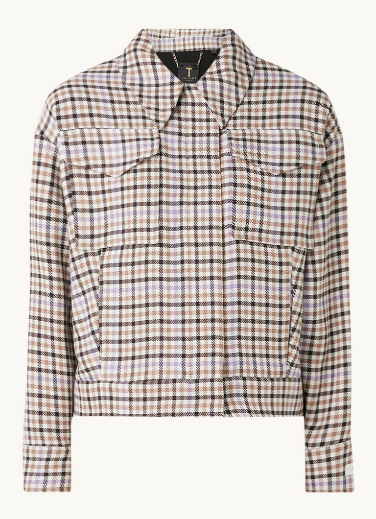 NEW, Ted Baker London Luina Check Short Jacket -Size 1 US 4 #C2296