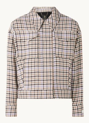 NEW Ted Baker London Luina Check Short Jacket -Size 0 US 2 #C2297  