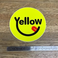 4.5" YELLOW Smiley Face - DECAL STICKER - Vintage - - MM4.1.17