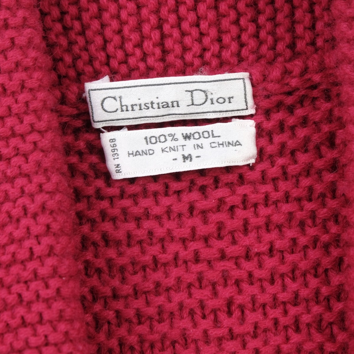 Rare Vintage CHRISTIAN DIOR Wool Cable Knit Shawl Cardigan Rare Vintage CHRISTIAN DIOR Wool Cable Knit Shawl Cardigan