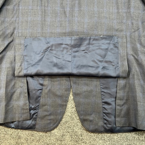Men’s Canali Blue 100% Wool Glen Plaid Blazer Coat Jacket US 50 (Measures 48) - Picture 15 of 16