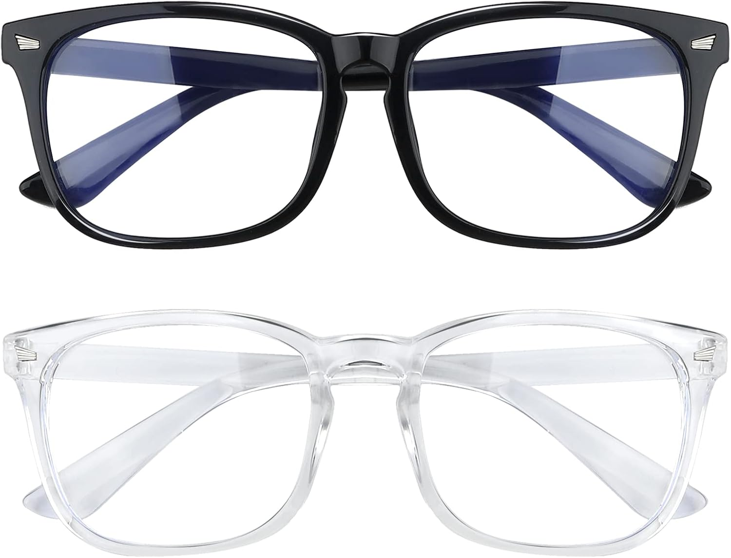 Fashion Square Blue Light Blocking Glasses for Computer & Gaming with Clear Lenses