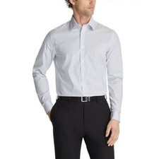 Calvin Klein Mens Steel Plus Regular Fit Dress Shirt in Blue Multi Sz Medium