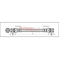Metzger 4110601 Bremsschlauch FüR Opel Ascona Manta 81 86 87 88 58 59 53 55