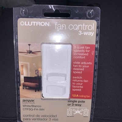 Lutron Skylark CTFSQ-FH-WH 3-Speed Fan Control (White)