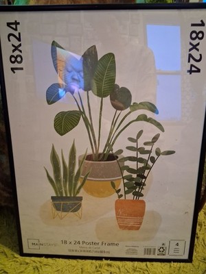 Mainstays 18x24 Basic Black Poster Frame, Wall Art Vertical Horizontal,