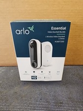 Arlo Essential Wireless Video Doorbell with Chime 2 Bundle Rechargeable Battery