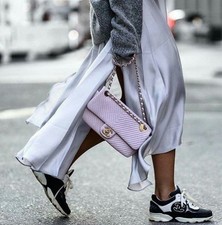 DDP Iconic Authentic Chanel Gray Suede Leather CC Logo Sneakers EU 37,5 US 7,5