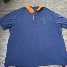 Polo Ralph Lauren Big Pony Crest Logo Solid Navy Blue Polo Shirt Big  Tall 3XB
