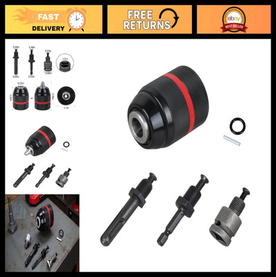 Keyless Drill Chuck 1.5-13mm, 1/4'' Hex & 3/8'' SDS-Plus Shank, 1/2'' Adapter