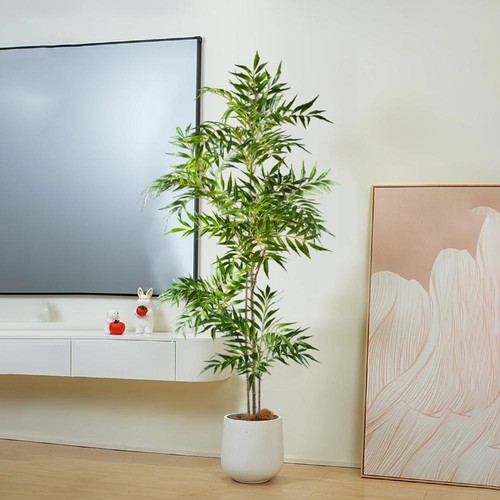 Pianta Artificiale Alta 78-140cm, Palma Real Touch, Finto Bambù Decorazione Casa - Foto 4 di 27