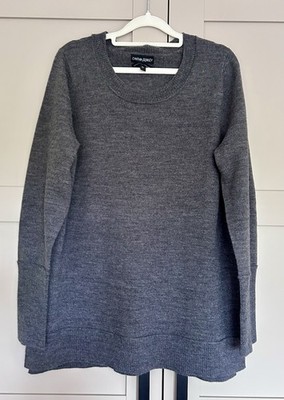 Cynthia Rowley Grey 100% Extrafine Merino Wool Jumper XL Fits UK 16