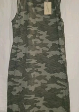 Womans XS Camouflage T-Shirt Dress. Stretchy. Cotton. New