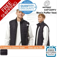 🔥 Independent Trading Co. Men's Puffer Vest pocket Up To 3XL EXP120PFV