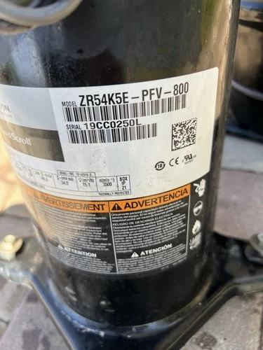 Emerson Copeland  COMPRESSOR model ZR54K5E - PFV - 800 Year 2019  220v single ph