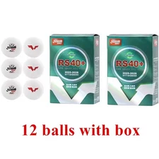 DHS RS40+ WTT 3-Star Table Tennis Balls ITTF Approved – 12 Pack (2x6)