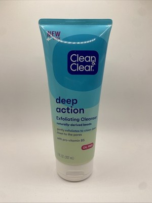 Clean & Clear Deep Action Exfoliating Cleanser Facial Scrub 7oz