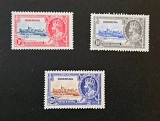 Bermudes 1935 KGV Silver Jubilee Scott #100-102. SG #94-96 MH 1d 2 1/2d & 3 1/2d